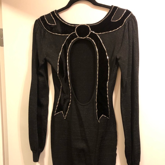 Open back mini sweater dress - Picture 1 of 4